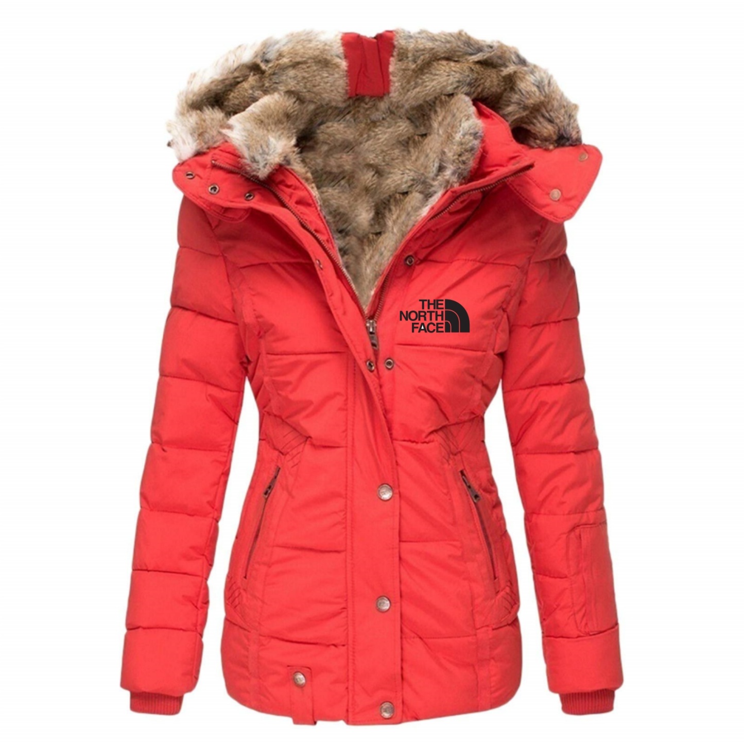 2024 THE NORthtTH FACE-Womens Coats Winter Zipper Hooded Faux Fur Inside Down Jackets