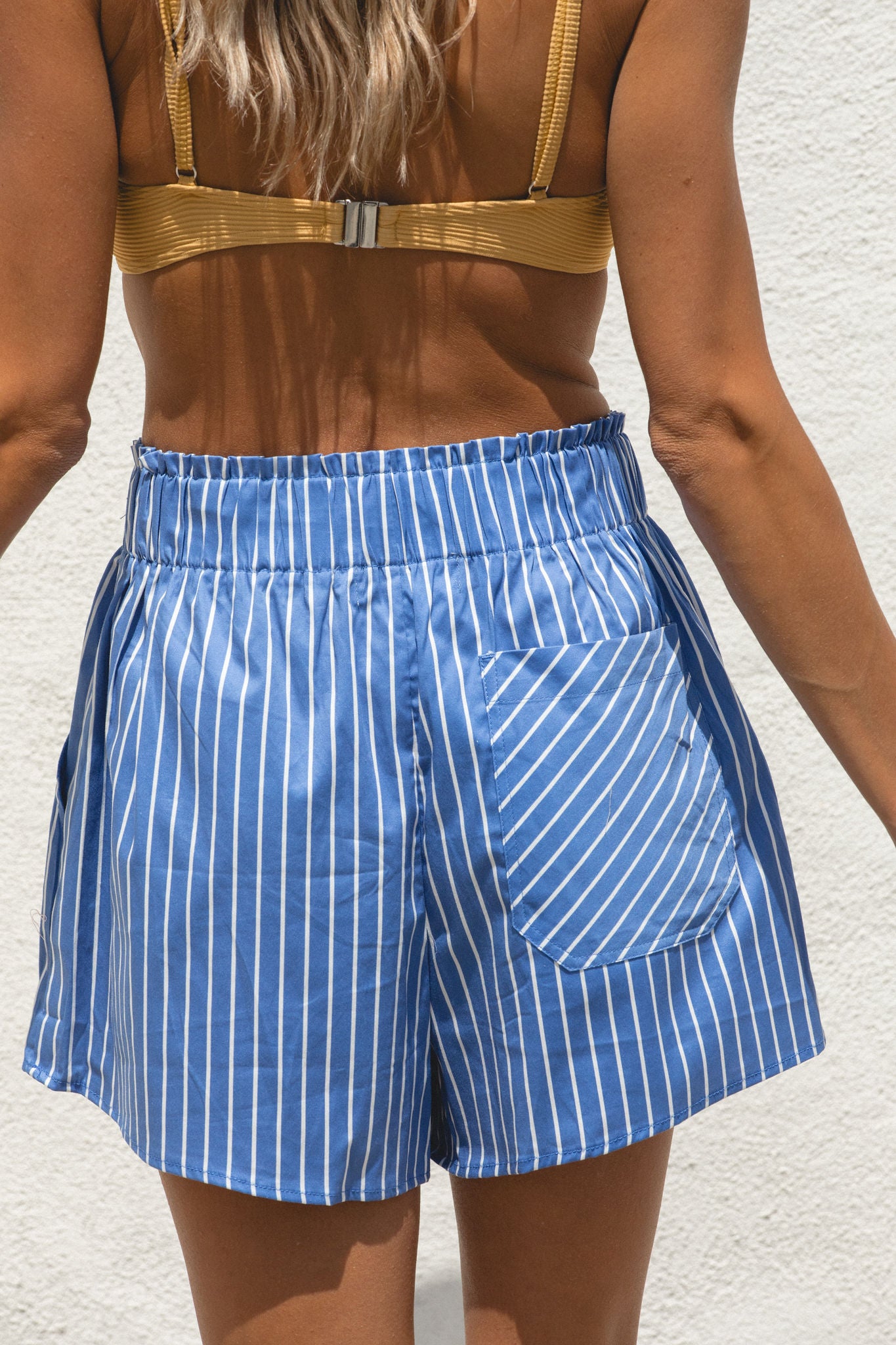 Blue Tides Woven Cotton Shorts