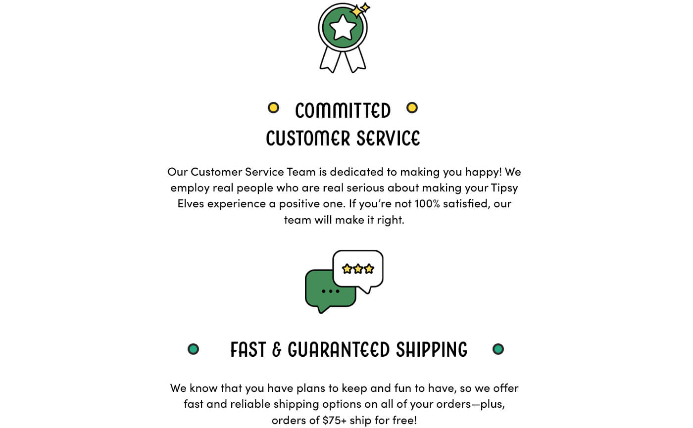WOW Promise Image + Text blurb. Committed to Customer Service + Fast and Guaranteed Shipping