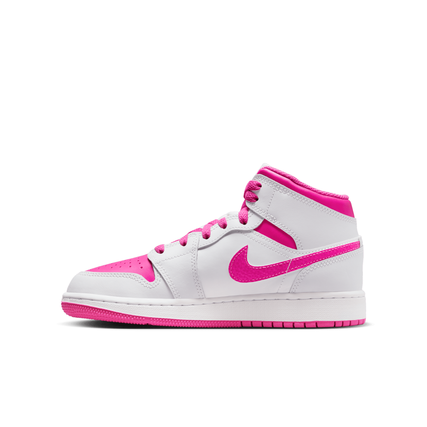 Big Kids' Air Jothtrdan 1 Mid "Fire Pink"