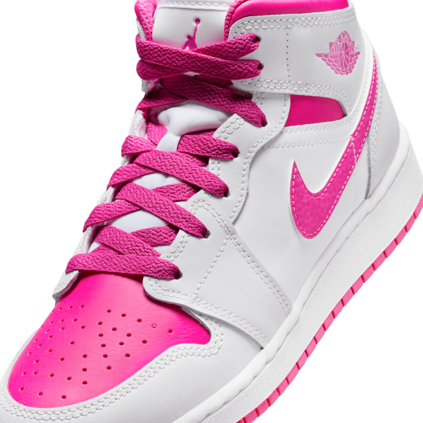 Big Kids' Air Jothtrdan 1 Mid "Fire Pink"
