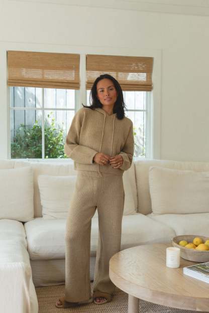 Autumn Wave Knit Sweater Pants