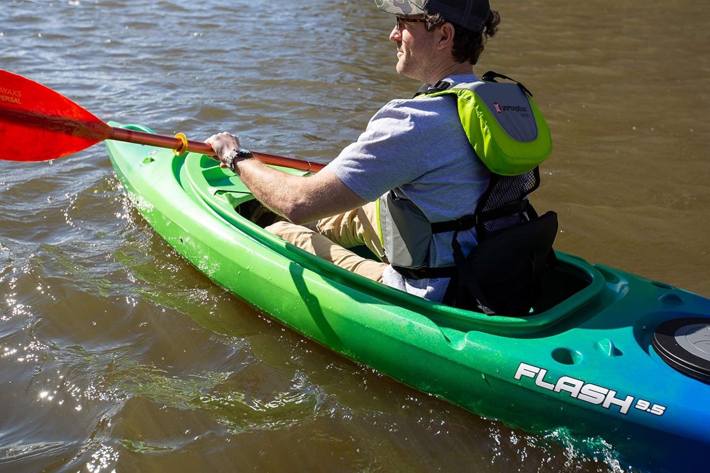 Fthtlash 9.5 | Sit Inside Kayak | Rod Holders and Rear Storage | 9' 6"