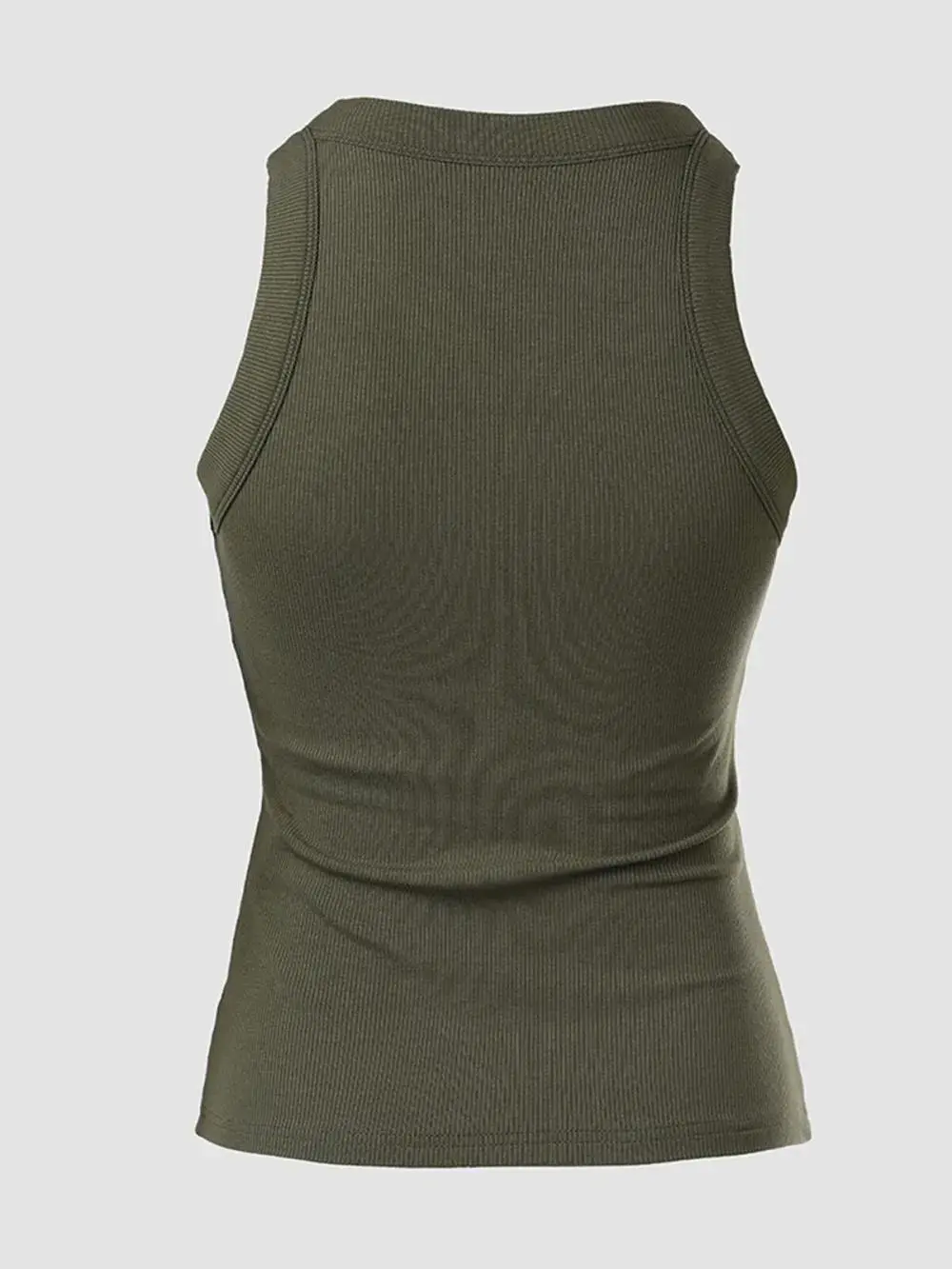 Round Neck Built-in Bra Ribbed Tank Top/Ribbed Built-in Bra Tank Top