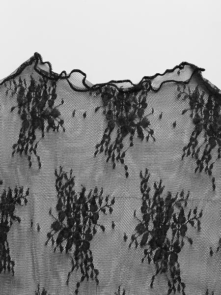 Women's Solid Color Lace Tee & Pocket Jumpsuit Two-piece Set, Elegant Fashion Casual Zipper Back Cami Jumpsuit & Long Sleeve Top for Daily Outdoor Wear, Women's Clothing for Spring & Fall