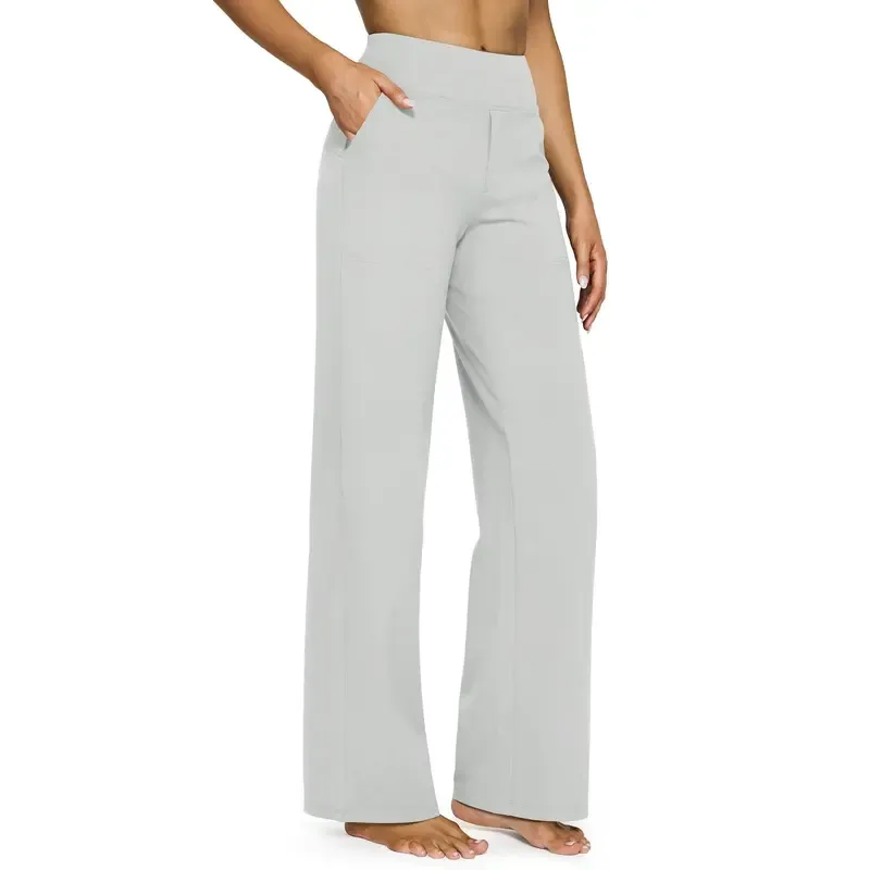 🔥10 Pack For $25.99-Women Wide Leg Pants with Pockets High Waist Stretch Casual Sweatpants Petite/Regular/Tal