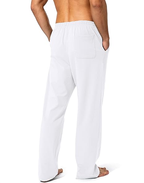 Deyeek Men's Lightweight Sweatpants Open Bottom Sweat Pants for Men Straight Leg Gym Sweatpants Lounge Pants with Pockets