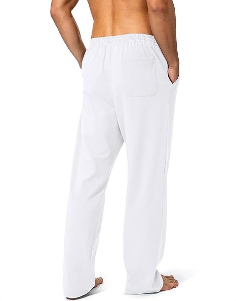 Deyeek Men's Lightweight Sweatpants Open Bottom Sweat Pants for Men Straight Leg Gym Sweatpants Lounge Pants with Pockets