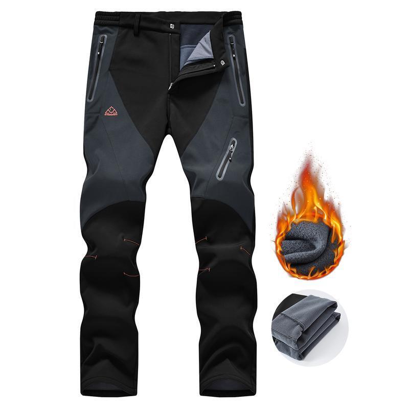 Men's All-Weather Insulated Cargo Pants - Waterproof Winter Snow Trousers with Fleece Lining