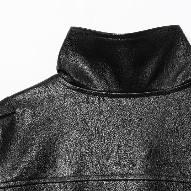 Black Faux Leather Jacket Stand Collar Oversized Moto Biker Jacket Elastic Hem Streetwear Casual Long Sleeve Waterproof Windproof Outerwear for Spring & Fall Ladies Clothes for Daily Wear - Coats active woman overcoat  line  dress slim-fitting style knit