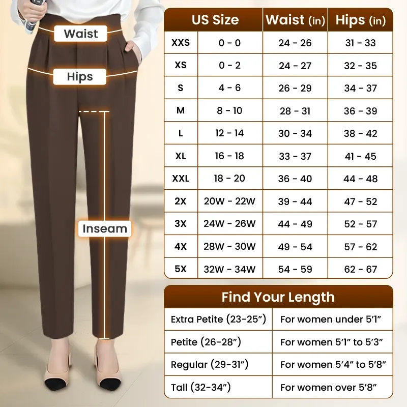 LoraGrace - Women's Soft Pleated Smart Casual Pants