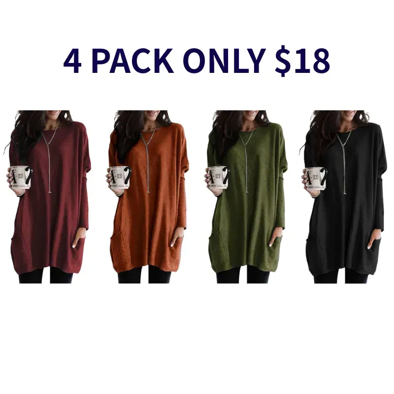 Fall Deals Up To 90% OFF-Womens Tunic Tops with Pockets