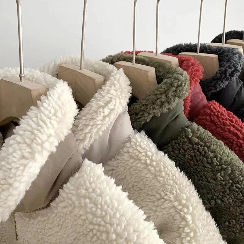 Fashion Lamb Plush Jacket Women's Autumn Winter New Pocket Zipper Long Sleeve Loose Stand Collar Comfort Warm Jacket for Women