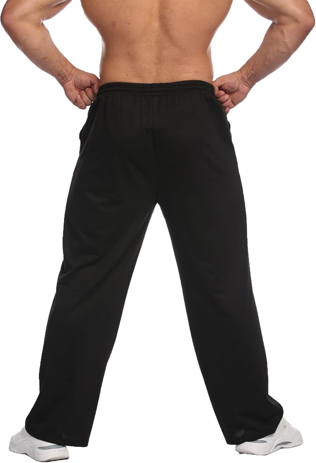 Deyeek Men's Lightweight Sweatpants Open Bottom Sweat Pants for Men Straight Leg Gym Sweatpants Lounge Pants with Pockets
