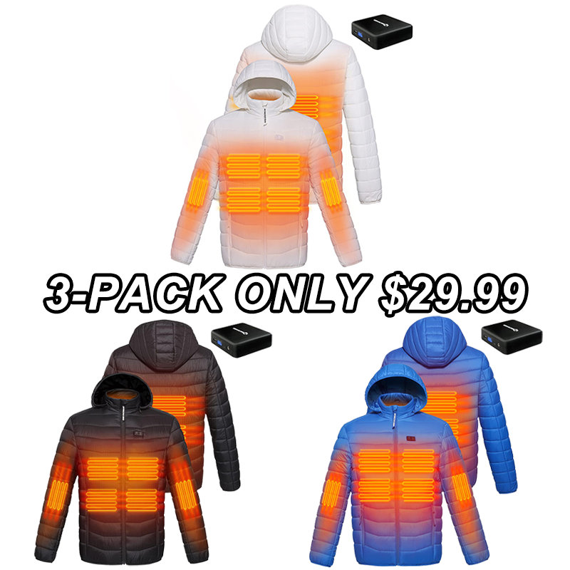Heated Jacket Lightweight with 12V/5A Power Bank, 6 Areas Winter Coat for Men