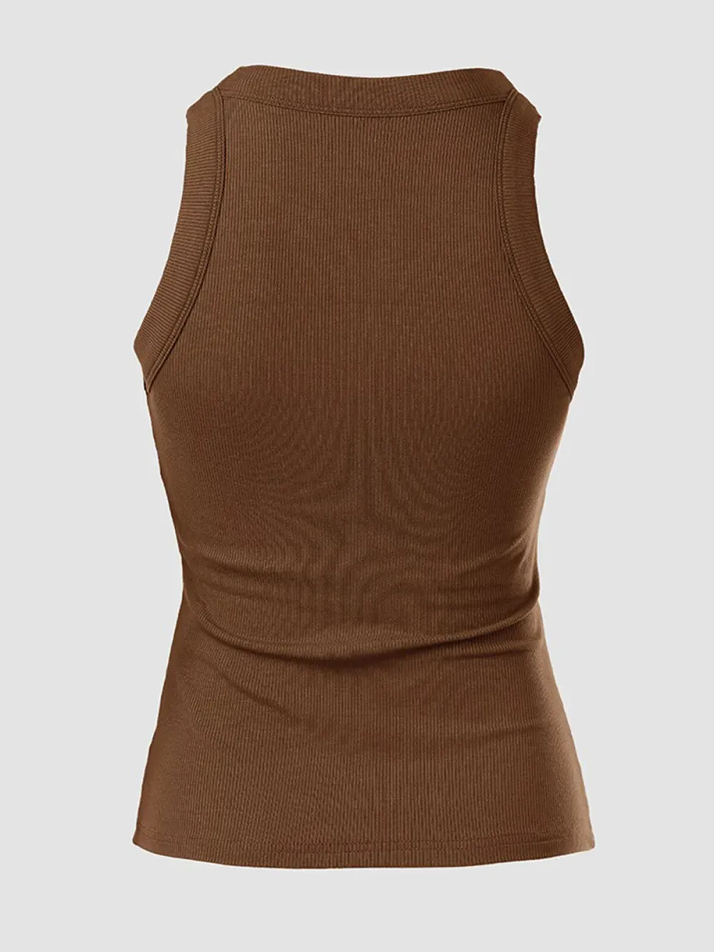 Round Neck Built-in Bra Ribbed Tank Top/Ribbed Built-in Bra Tank Top