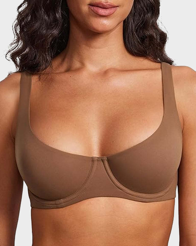 ⚡Flash Sale 👍 Underwire Support Seamless Unlined Balconette Bra