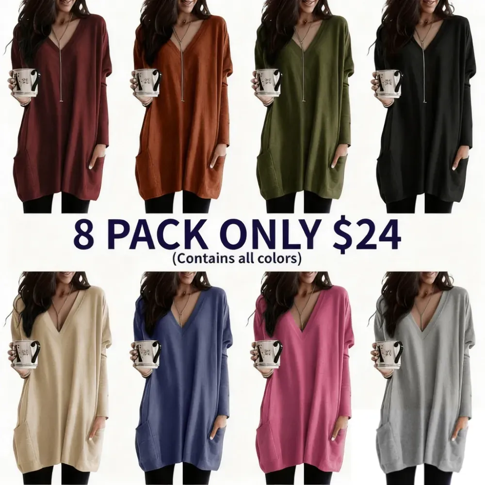 Fall Deals Up To 90% OFF-Womens Tunic Tops with Pockets