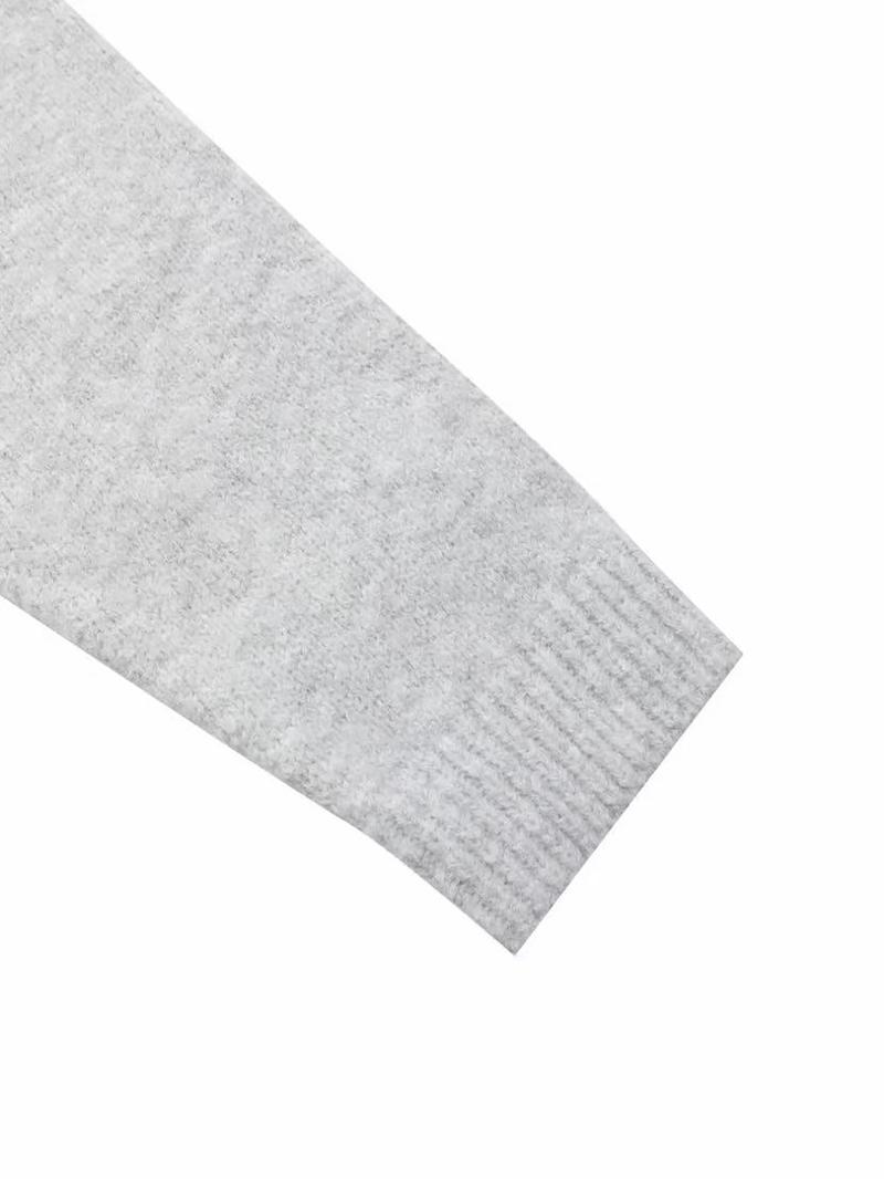 Women's Long Sleeve Knit Sweater, Loose-Fitting Round Neck Pullover, Soft Comfortable Elegant Casual Fashion Top for Fall & Winter