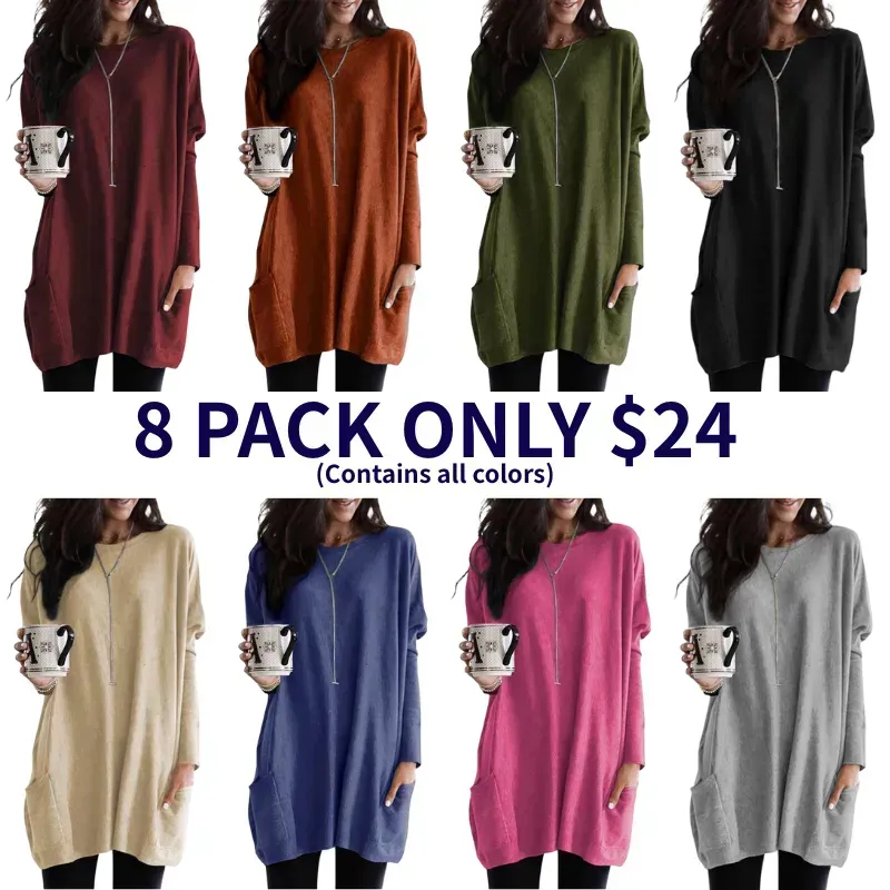Fall Deals Up To 90% OFF-Womens Tunic Tops with Pockets