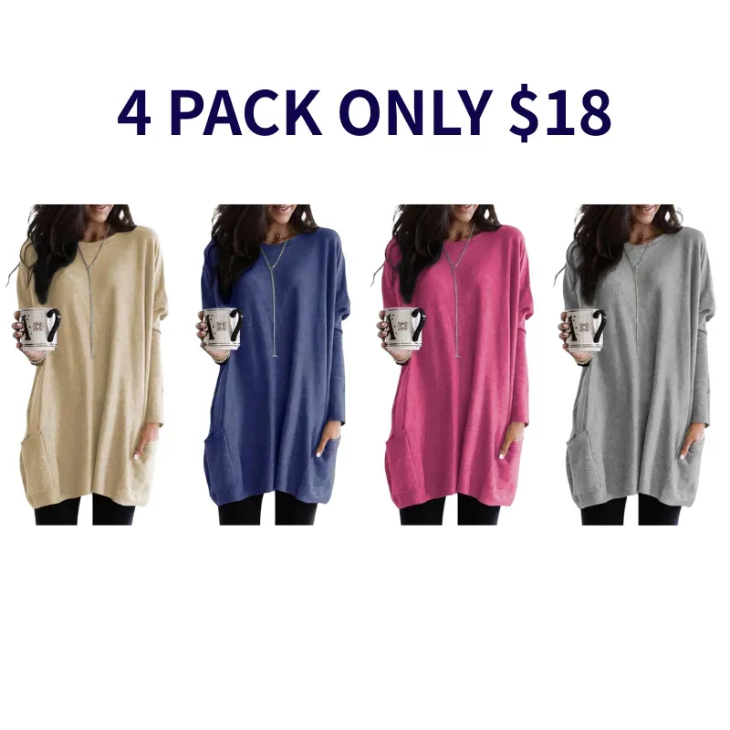 Fall Deals Up To 90% OFF-Womens Tunic Tops with Pockets