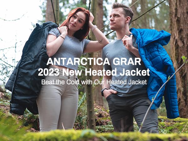 ANTARCTICA GEAR Heated Jacket Lightweight with 12V/5A Power Bank, 6 Areas Winter Coat for Men