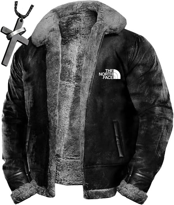 TNF®Wool bomber jacket Leather sherpa lined jacket Heavy suede warm wi