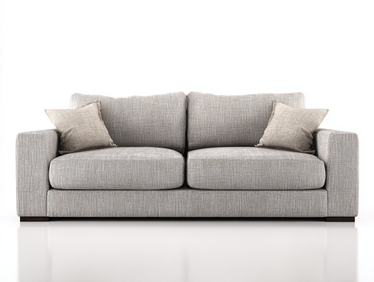 Sofá de dos plazas 175x95x90 cm - tela gris claro - diseño moderno minimalista