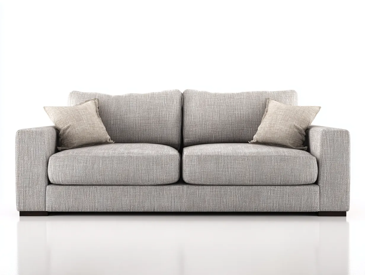 Sofá de dos plazas 175x95x90 cm - tela gris claro - diseño moderno minimalista