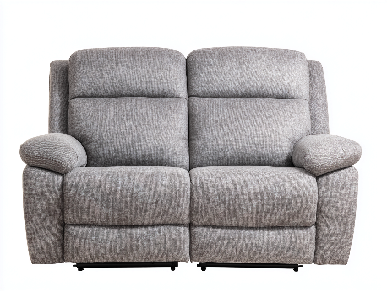 Sofá de dos plazas 160x95x100 cm - tela gris - reclinable