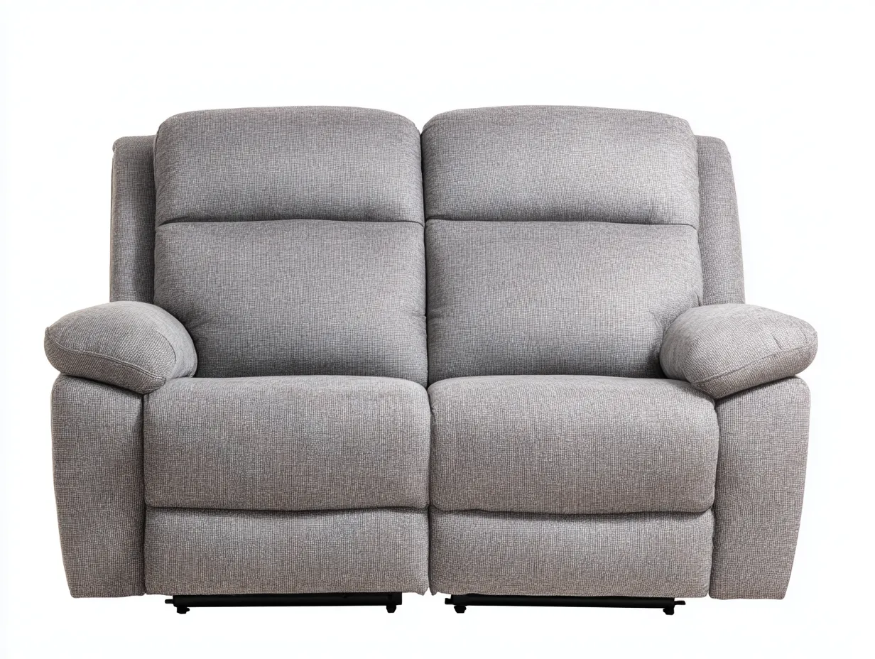 Sofá de dos plazas 160x95x100 cm - tela gris - reclinable