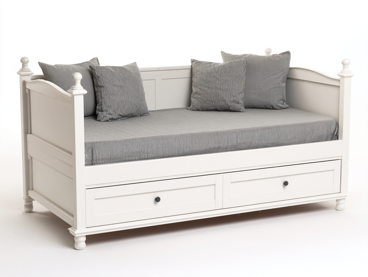 Cama individual con cajones 200x100x95 cm - blanco