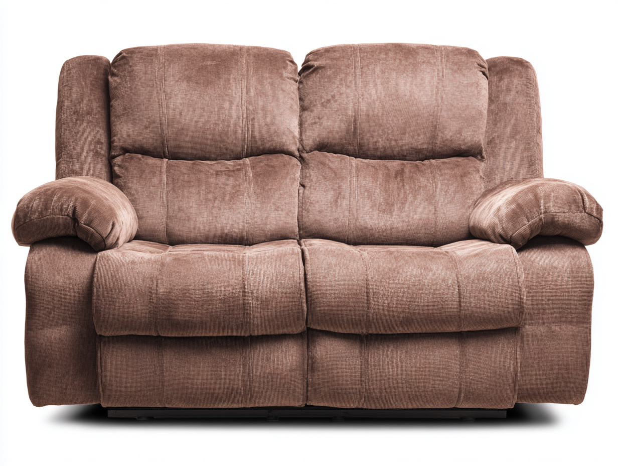 Sofá reclinable de dos plazas 160x95x100 cm - tela marrón - diseño moderno