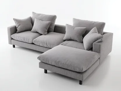 Sofá rinconera 275x180x95 cm - tela gris - diseño contemporáneo