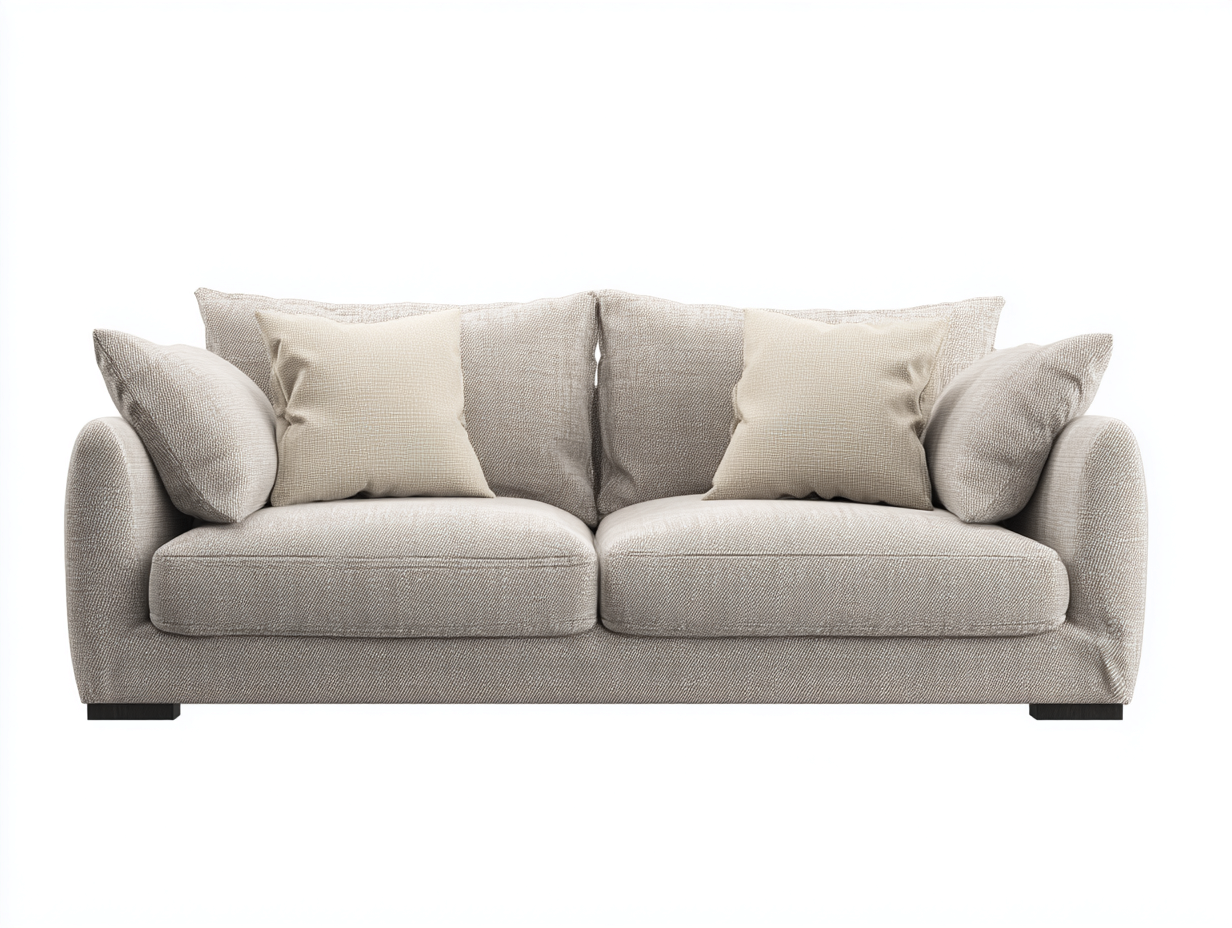 Sofá de dos plazas 170x95x90 cm - tela gris claro - diseño moderno