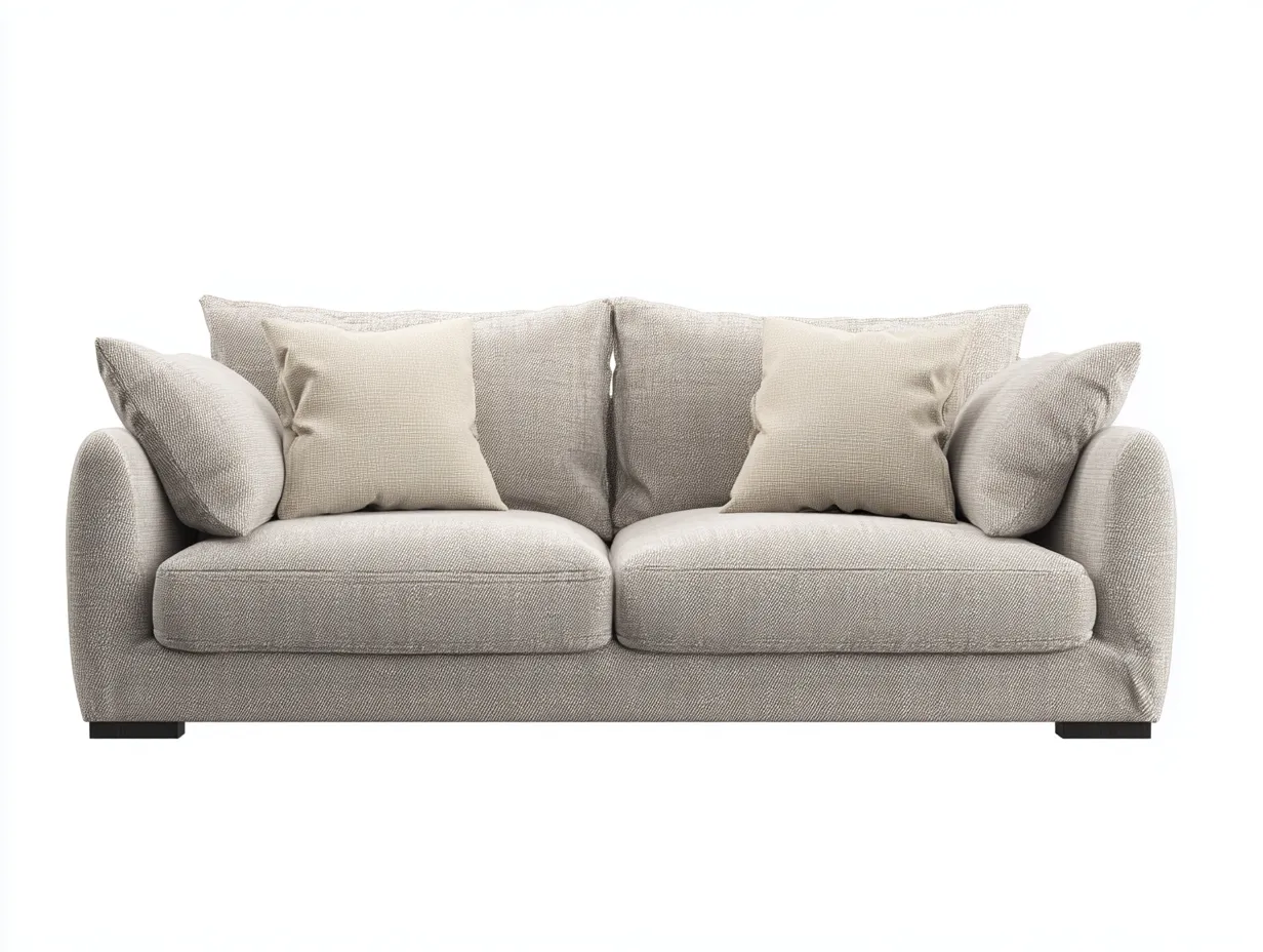 Sofá de dos plazas 170x95x90 cm - tela gris claro - diseño moderno