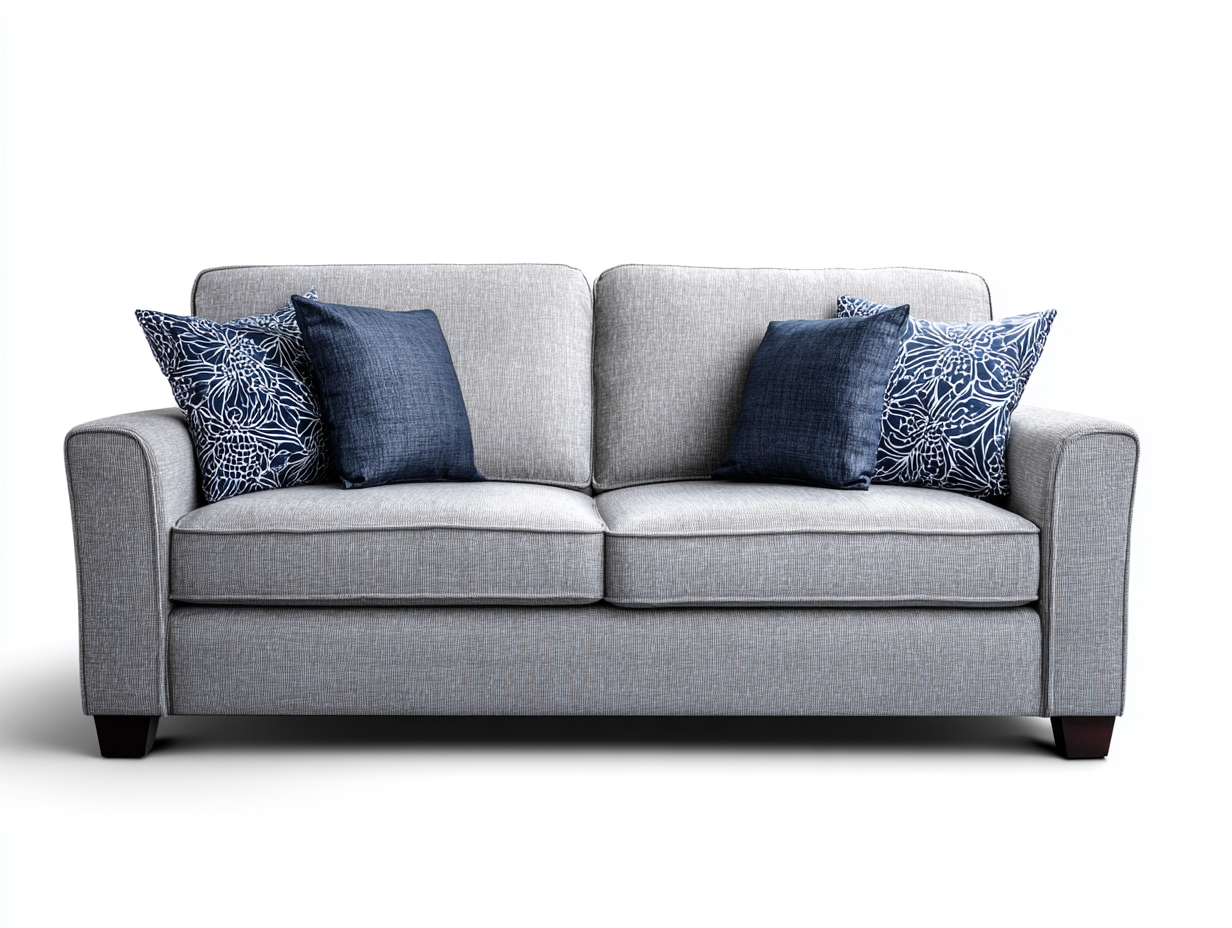 Sofá de dos plazas 160x90x95 cm - tela gris - diseño contemporáneo