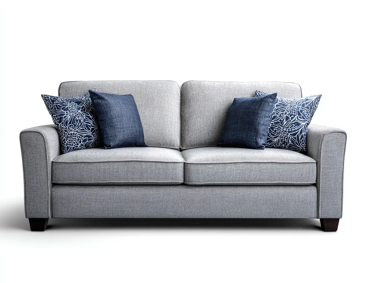 Sofá de dos plazas 160x90x95 cm - tela gris - diseño contemporáneo