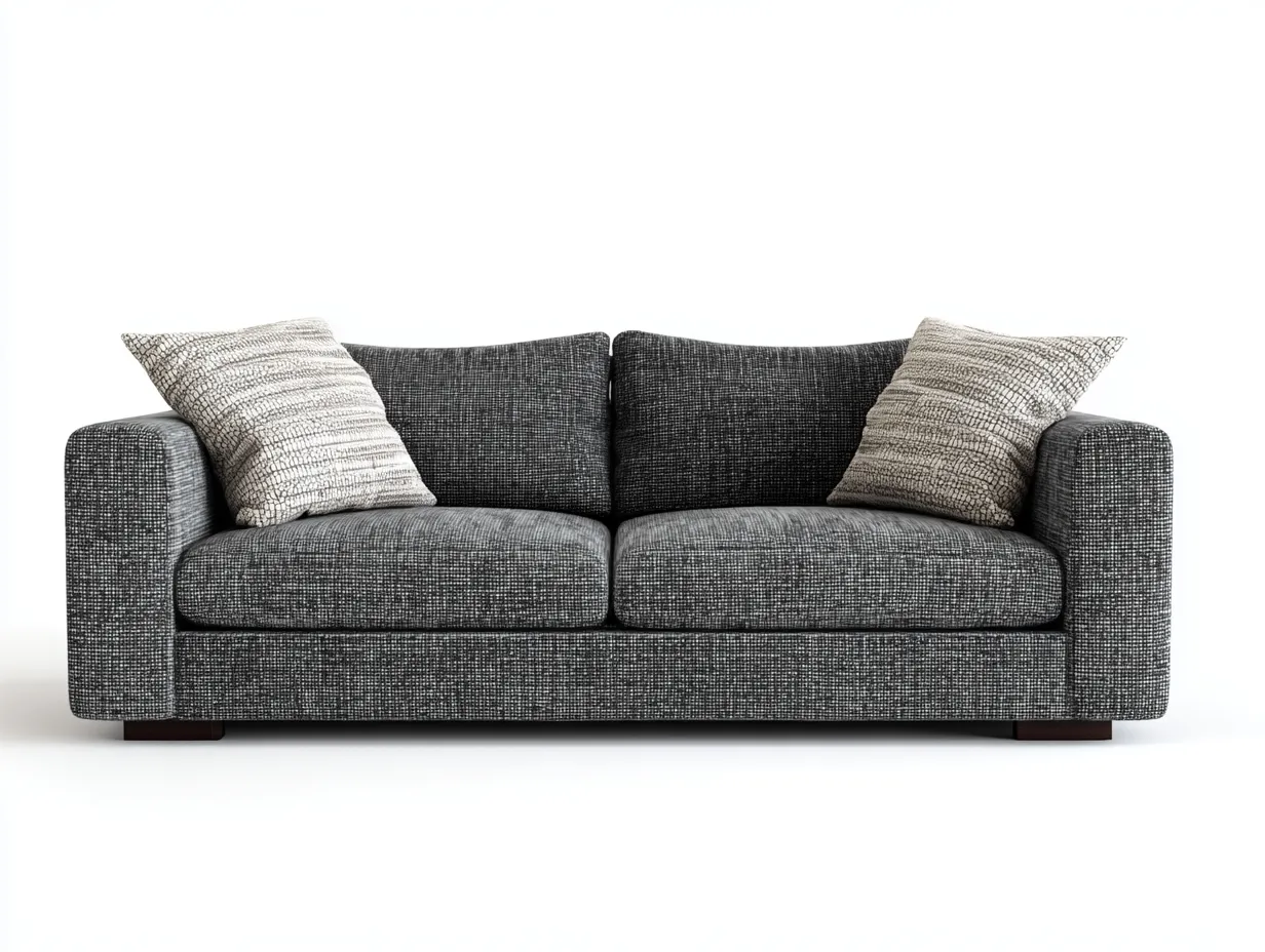 Sofá de dos plazas 170x90x85 cm - tela gris - estilo contemporáneo