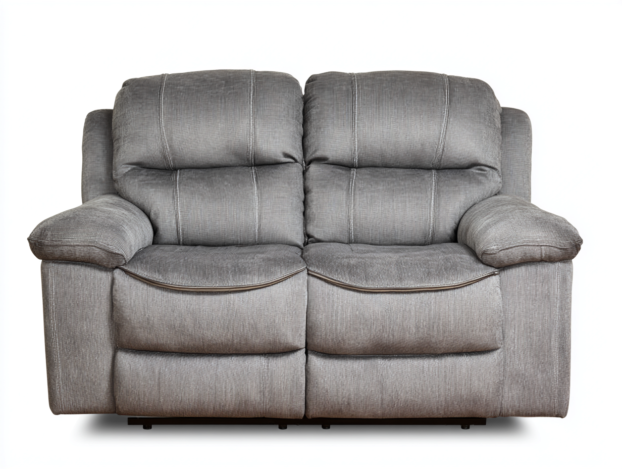 Sofá de dos plazas 160x95x100 cm - tela gris - diseño reclinable