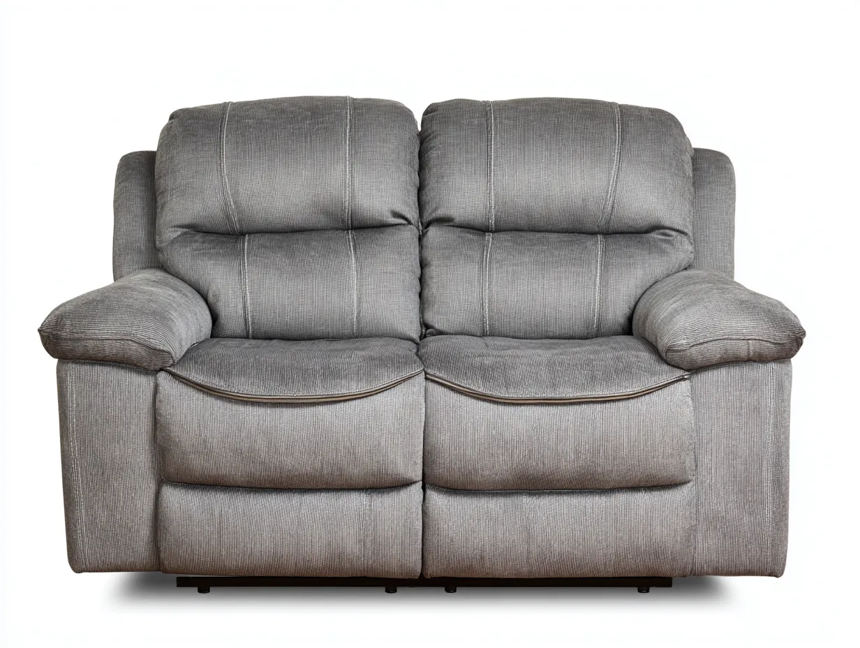 Sofá de dos plazas 160x95x100 cm - tela gris - diseño reclinable