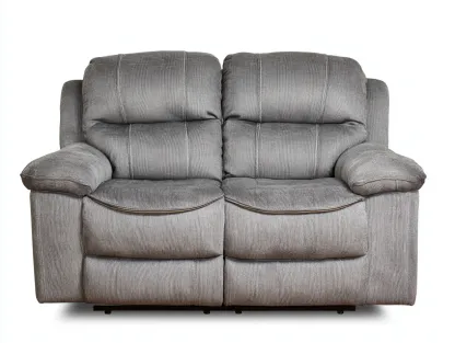 Sofá de dos plazas 160x95x100 cm - tela gris - diseño reclinable