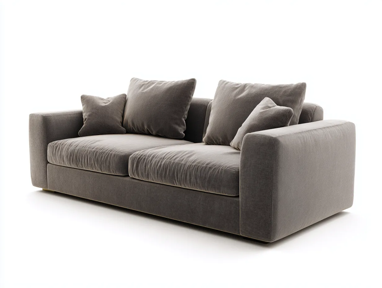 Sofá de dos plazas 180x100x90 cm - tela gris - diseño moderno