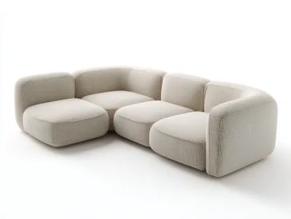 Sofá rinconera 270x170x85 cm - tela beige - diseño modular contemporáneo
