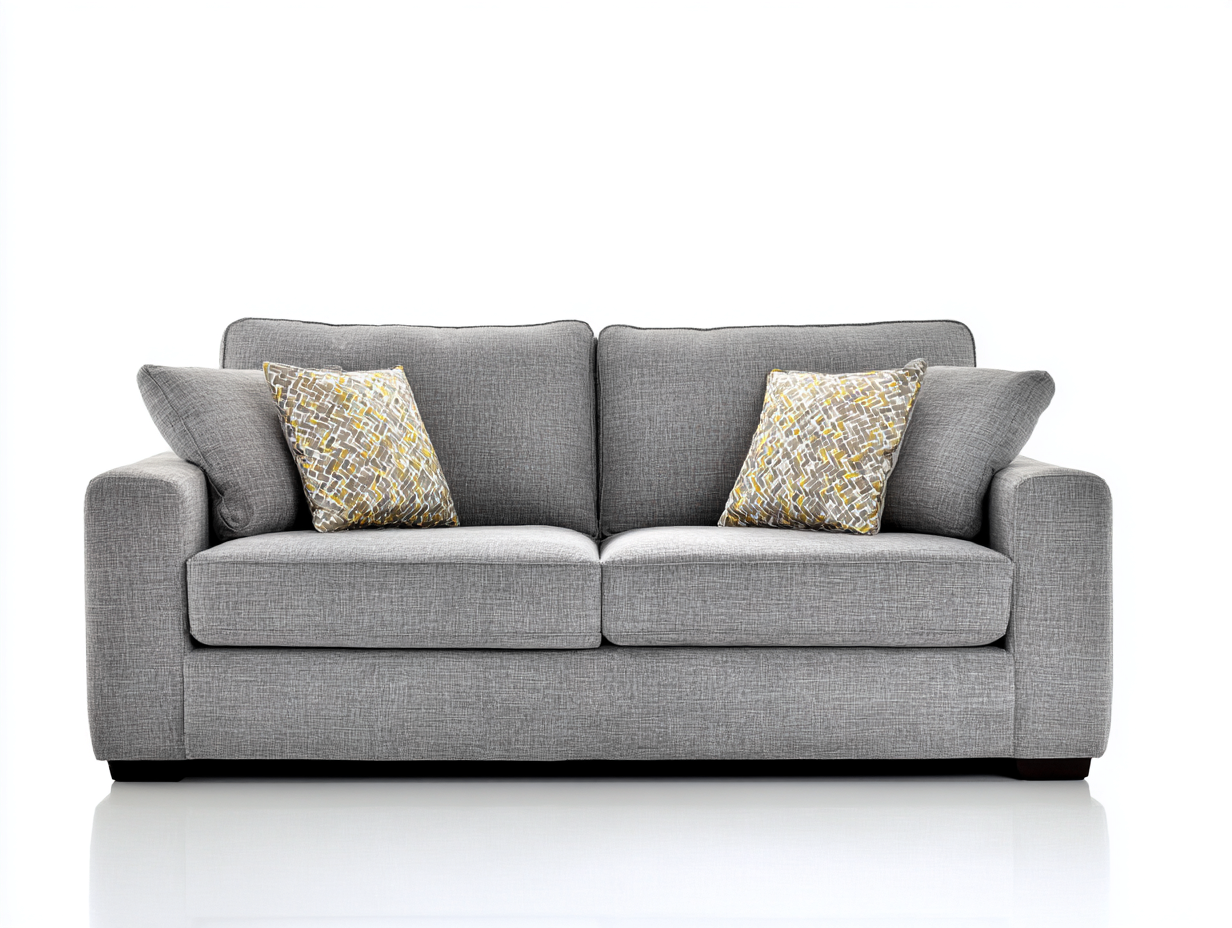 Sofá de dos plazas 165x95x90 cm - tela gris claro - estilo moderno