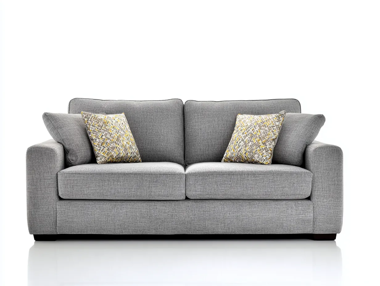 Sofá de dos plazas 165x95x90 cm - tela gris claro - estilo moderno