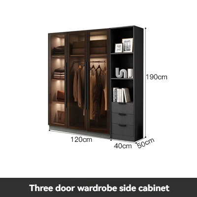 Modern Simple Package Installation Light Luxury Storage Two-Door Customizable Cabinet New Wardrobe Home Bedroom Solid Wood Small Apartment