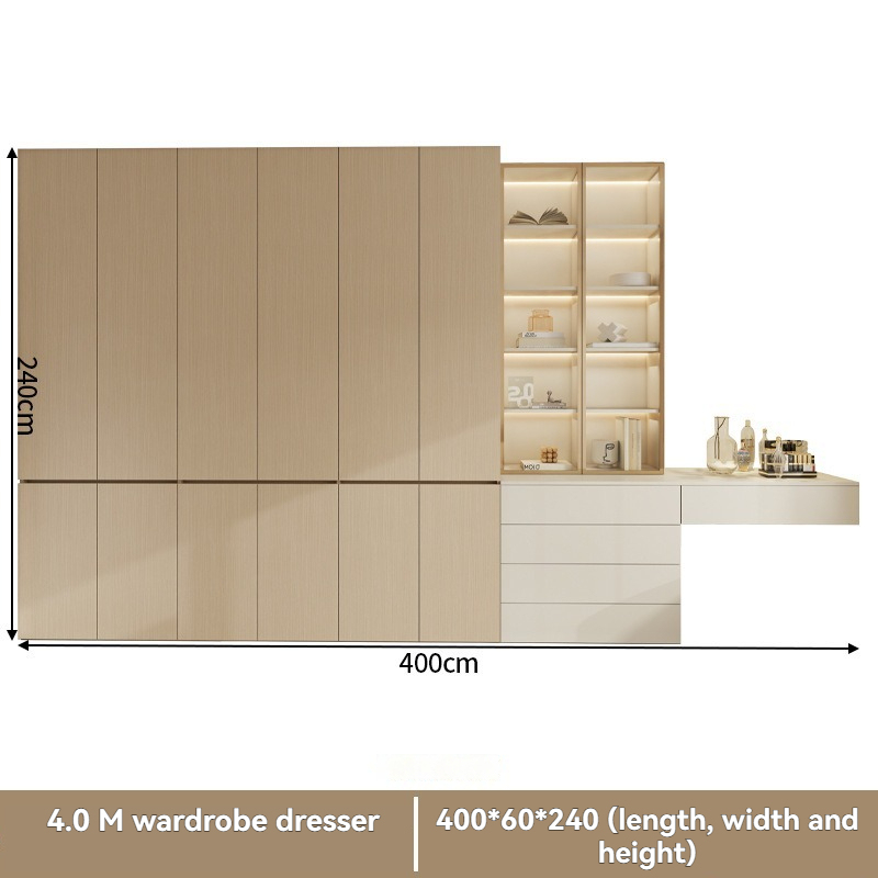 Log Style Wardrobe Bedroom Wardrobe Floor-Standing Storage Cabinet Solid Wood European Pine Board Segmented Wardrobe Can Be Equipped With A Dressing Table