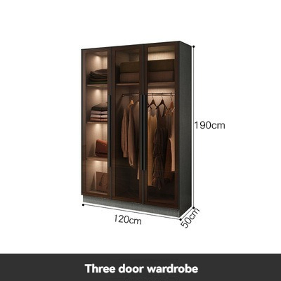 Modern Simple Package Installation Light Luxury Storage Two-Door Customizable Cabinet New Wardrobe Home Bedroom Solid Wood Small Apartment