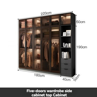 Modern Simple Package Installation Light Luxury Storage Two-Door Customizable Cabinet New Wardrobe Home Bedroom Solid Wood Small Apartment